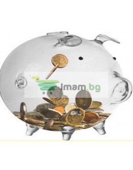 Касичка прасенце стъклена